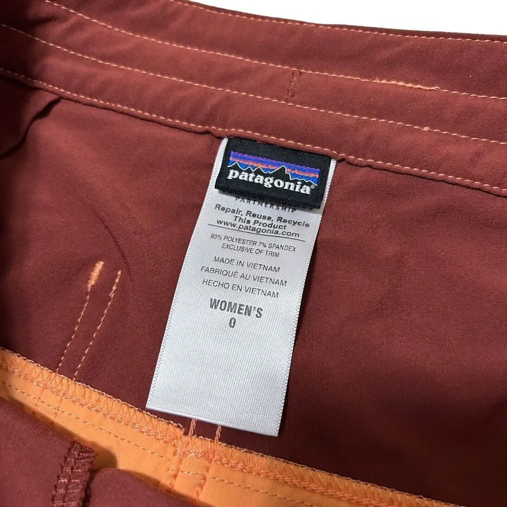 Patagonia Shorts Button Meridian Colorblock Orange Women's Size 0